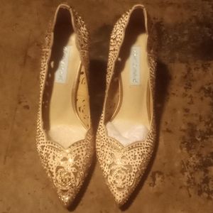 Gold diamond Heel shoes